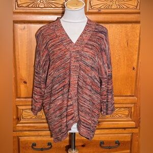 Pure Jill Elegant V-Neck Sweater in Warm Tones